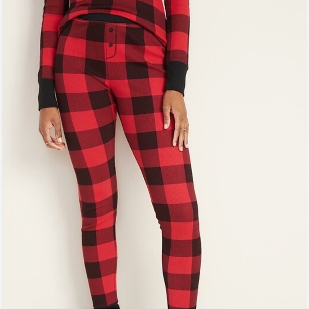 Old Navy Buffalo Plaid Thermal Knit Pajama Pants- Women’s 1X Plus Red/Black
